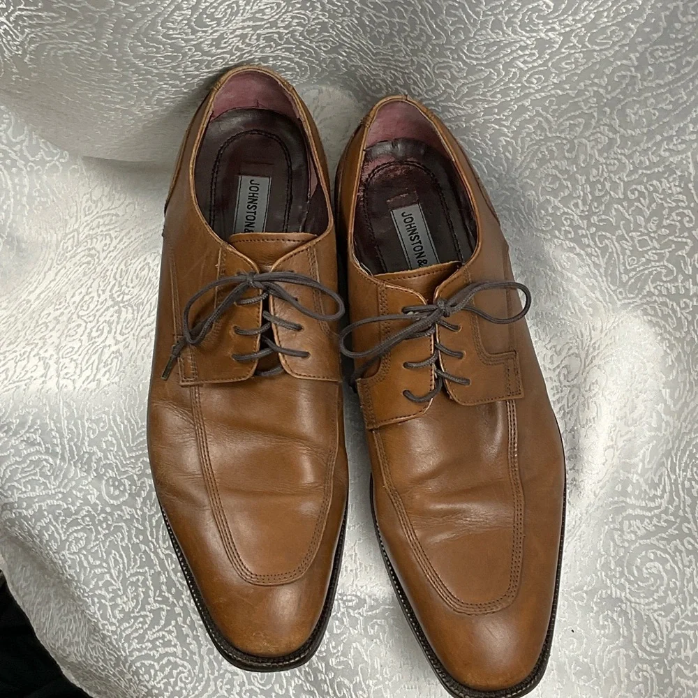 Johnston & Murphy Men's Tan‎ Leather Oxfords